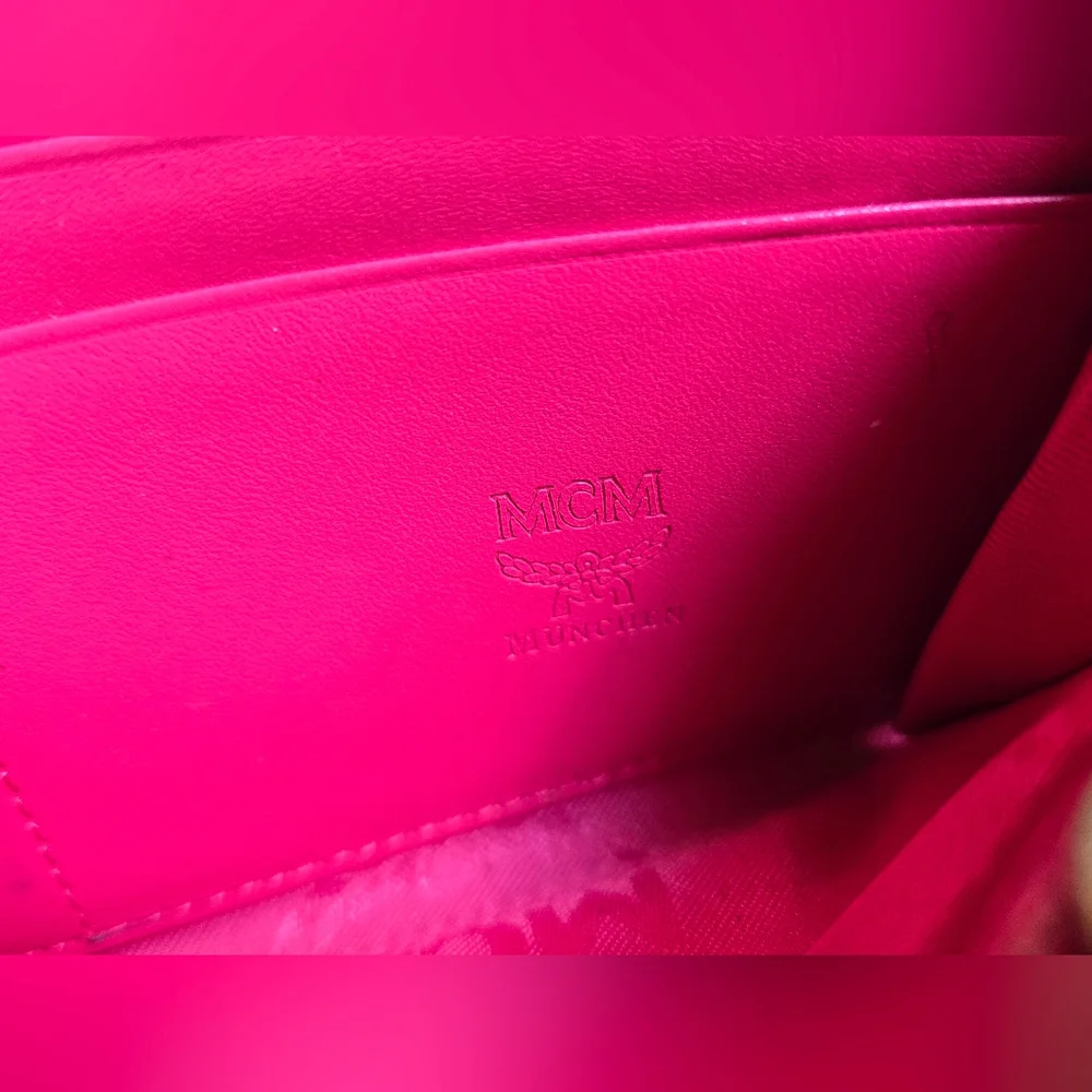 MCM Visetos Pink and Tan Zippy Wallet - Picture 8 of 14